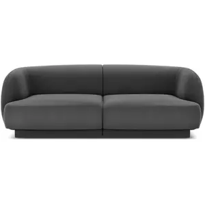 Micadoni Home Canapé 2 places en tissu velours gris pas cher
