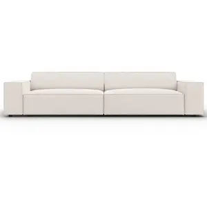 Micadoni Home Canapé 3 places en tissu structuré beige clair pas cher