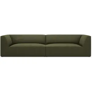 Micadoni Home Canapé 4 places en tissu velours côtelé vert pas cher