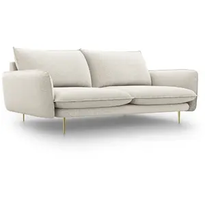 COSMOPOLITAN DESIGN Canapé "Vienna" 3 places en tissu structurel beige clair TU pas cher
