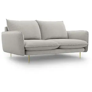 COSMOPOLITAN DESIGN Canapé "Vienna" 2 places en tissu structurel gris clair TU pas cher
