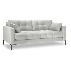 Micadoni Home Canapé 3 places en tissu velours argent pas cher