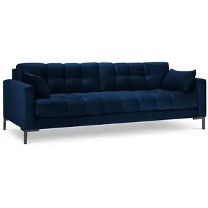 Micadoni Home Canapé 4 places en tissu velours bleu roi pas cher
