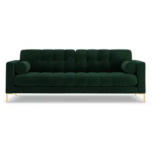 COSMOPOLITAN DESIGN Canapé "Bali" 4 places en velours vert bouteille TU pas cher