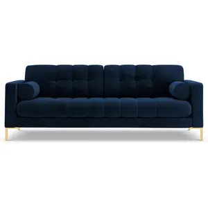 Comparateur de prix : Cosmopolitan Design - Canapé Velours Bali 4 Places bleu roi - 217x92x75 cm T.U