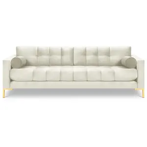 Canapé bali 4 places en velours beige clair COS_4S_51_E1_BALI101 pas cher