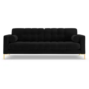 COSMOPOLITAN DESIGN Canapé "Bali" 3 places en velours noir TU pas cher