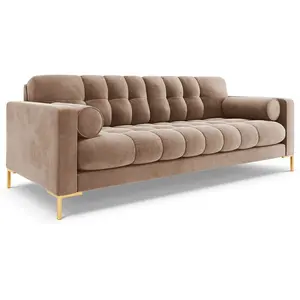 Canapé bali 3 places en velours beige COS_3S_51_E1_BALI102 pas cher