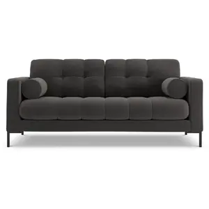COSMOPOLITAN DESIGN Canapé "Bali" 2 places en velours gris foncé TU pas cher