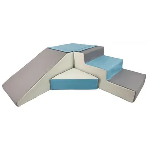 Velinda Set de 4 blocs en mousse pour le jeu blanc, bleu clair, gris