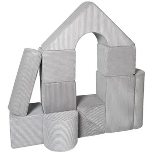 Set de 11 blocs en mousse gris velours côtelé