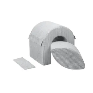 Set de 2 blocs en mousse gris velours côtelé 242299sz