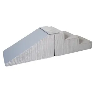 Lot de 2 grands blocs en mousse gris velours côtelé 242339sz