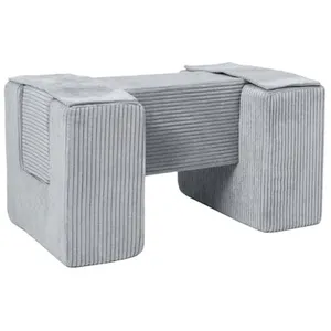 3 blocs en mousse gris velours côtelé 242479sz