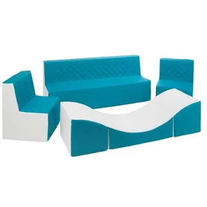 Velinda Ensemble de meubles en mousse blanc turquoise 242571.17
