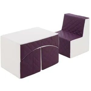Velinda Ensemble de meubles en mousse : chaise et fauteuil blanc violet