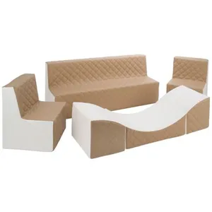 Velinda Ensemble de meubles en mousse blanc cappuccino 242571.15