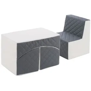 Velinda Ensemble de meubles en mousse : chaise et fauteuil blanc gris