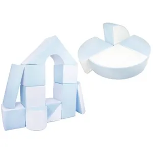 Set de 15 blocs en mousse le jeu blanc bleu pastel 242721.21k