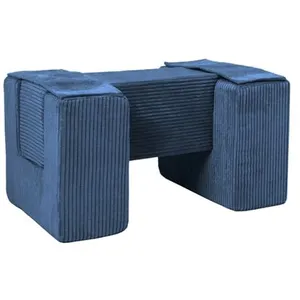 3 blocs en mousse bleu marine velours côtelé