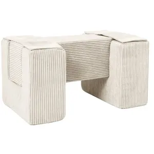 3 blocs en mousse crème velours côtelé 2424710sz