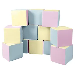 Lot cubes XXL mousse 12 pcs rose, bleu, jaune