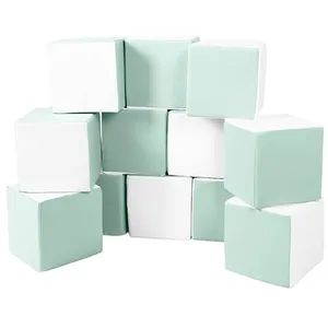 Lot cubes XXL mousse 12 pcs blanc, Menthe