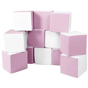 Lot cubes XXL mousse 12 pcs blanc, rose