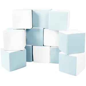 Lot cubes XXL mousse 12 pcs blanc, bleu