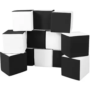 Lot cubes XXL mousse 12 pcs noir - blanc