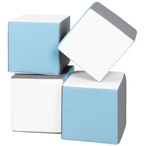 Lot cubes XXL mousse 4 pcs blanc, bleu clair, gris