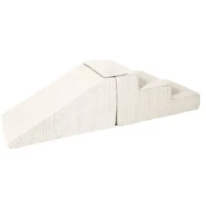 Lot de 2 grands blocs en mousse crème velours côtelé 2423310sz