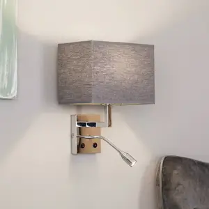 Euluna Applique murale Hotel avec bras flexible et abat-jour textile, ...Vendu parluminaire