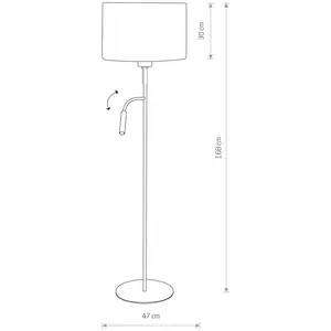 Euluna Lampe sur pied Hotel Plus avec lampe de lecture, blancVendu parluminaire