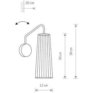 Euluna Applique Dover, noire, à une lampe pas cher