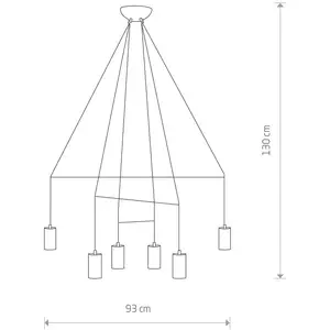 Euluna Suspension Imbria, 6 lampes, longueur 93cm, noir pas cher