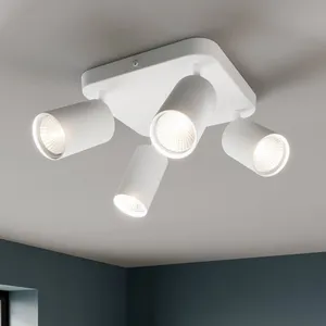 Euluna Plafonnier Eye Spot à 4 lampes carré, blanc pas cher