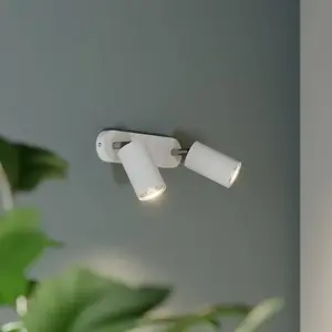 Comparateur de prix : Euluna Spot mural Eye Spot à 2 lampes, blanc