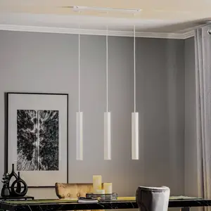 Euluna Suspension Eye, à 3 lampes, en forme de poutre, blanc pas cher