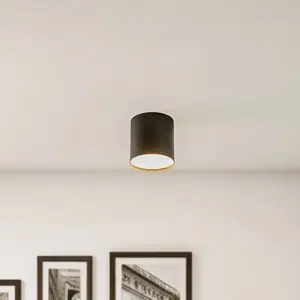 Euluna Plafonnier Point Plexi M, noir/opale pas cher