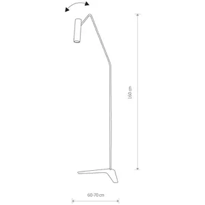 Euluna Lampadaire Eye Super avec tête mobile, noir pas cher