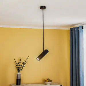 Euluna Plafonnier avec spots Eye Super, hauteur 76 cm, noir pas cher