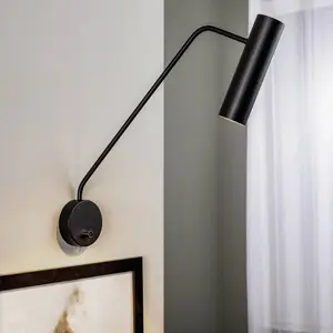Euluna Spot mural Eye Super avec interrupteur, noir pas cher