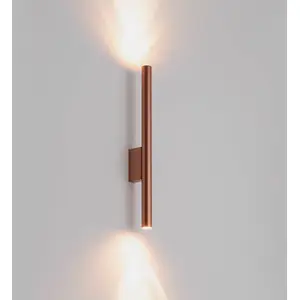 Comparateur de prix : Euluna Applique murale Laser, couleur cuivre, métal, hauteur 40 cm, G9