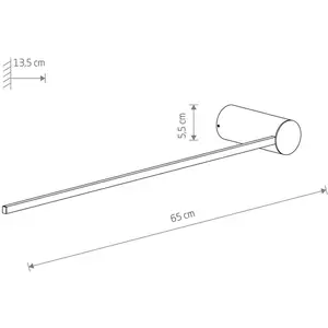 Comparateur de prix : Euluna Applique murale LED Arm M, 65 cm de haut, noir, métal