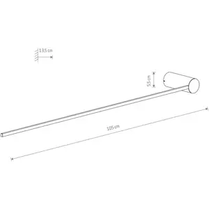 Comparateur de prix : Euluna Applique murale LED Arm L, 105 cm de haut, noir, métal