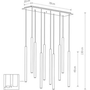 Euluna Suspension Laser, 10 lampes, multicolore, métal, G9 pas cher