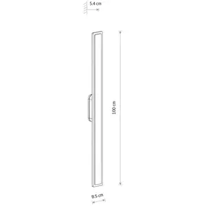 Euluna Applique murale LED Isla, sable, aluminium, hauteur 100 cm, IP5...Vendu parluminaire