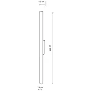 Euluna Applique murale LED Demi M, sable, aluminium, hauteur 100 cm, I...Vendu parluminaire