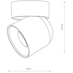 Euluna Spot pour plafond Oscar, noir, aluminium, hauteur 13,5 cm, GU10Vendu parluminaire